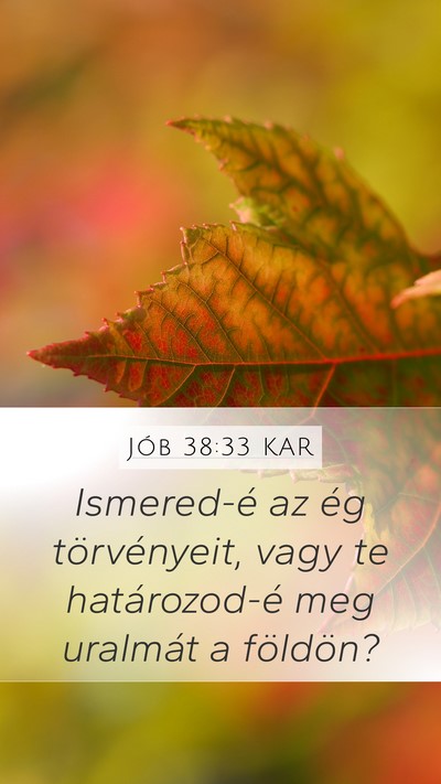 Jób 38:33 KAR Mobile Phone Wallpaper - Ismered-é az ég törvényeit, vagy te - Mobile Bible Verse Wallpaper