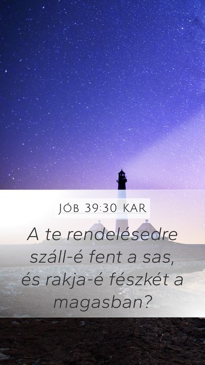 Jób 39:30 KAR Bible Verse Image