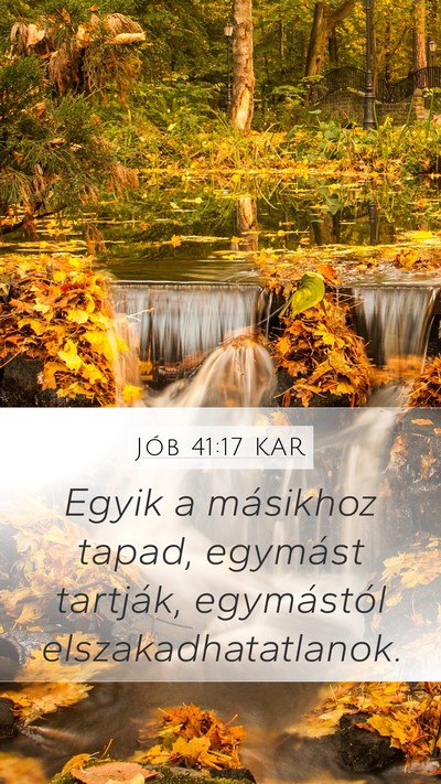 Jób 41:17 KAR Mobile Phone Wallpaper - Egyik a másikhoz tapad, egymást tartják, - Mobile Bible Verse Wallpaper