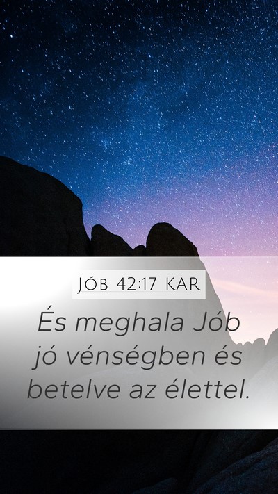 Jób 42:17 KAR Bible Verse Image