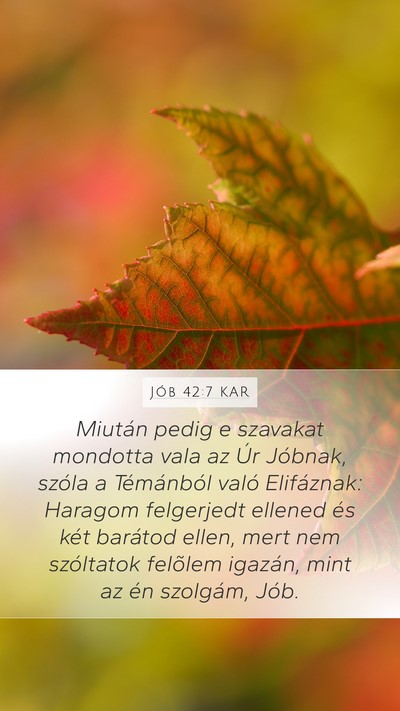 Jób 42:7 KAR Bible Verse Image