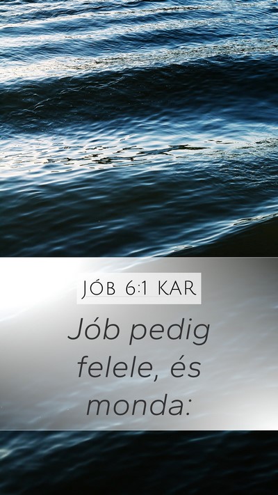 Jób 6:1 KAR Mobile Phone Wallpaper - Jób pedig felele, és - Mobile Bible Verse Wallpaper