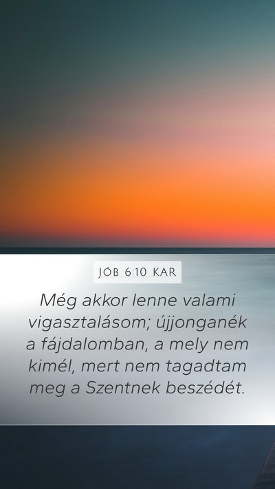 Jób 6:10 KAR Bible Verse Image