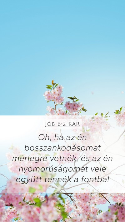 Jób 6:2 KAR Bible Verse Image