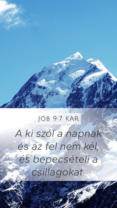 Jób 9:7 KAR Bible Verse Image