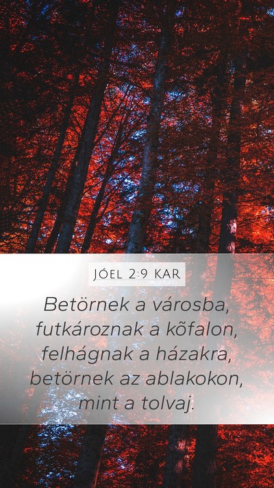 Jóel 2:9 KAR Mobile Phone Wallpaper - Betörnek a városba, futkároznak a kõfalon, - Mobile Bible Verse Wallpaper