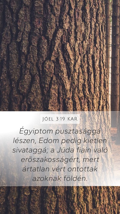 Jóel 3:19 KAR Bible Verse Image