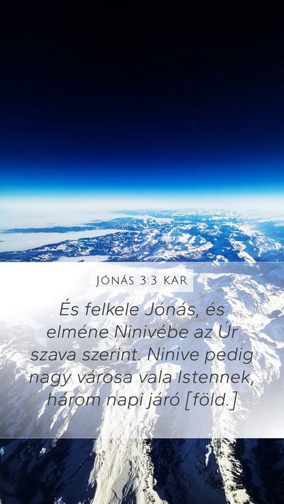 Jónás 3:3 KAR Bible Verse Image