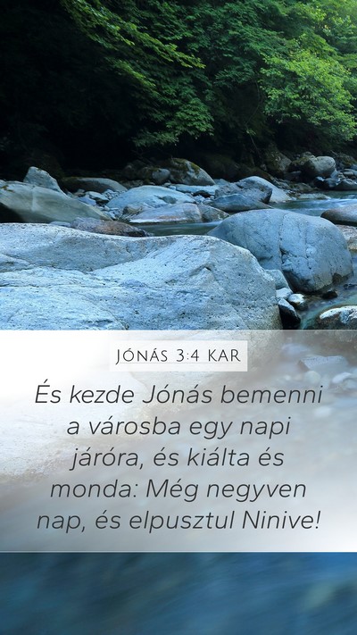 Jónás 3:4 KAR Bible Verse Image