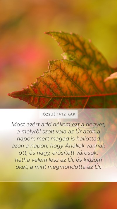 Józsué 14:12 KAR Mobile Phone Wallpaper - Most azért add nékem ezt a hegyet, a melyrõl - Mobile Bible Verse Wallpaper