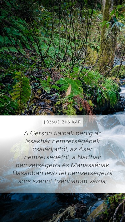 Józsué 21:6 KAR Mobile Phone Wallpaper - A Gerson fiainak pedig az Issakhár - Mobile Bible Verse Wallpaper