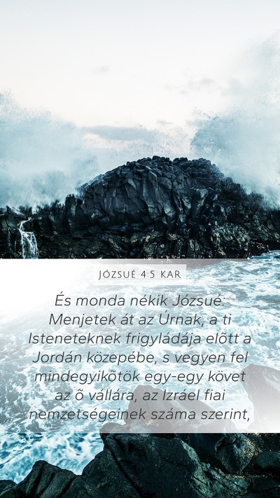 Józsué 4:5 KAR Mobile Phone Wallpaper - És monda nékik Józsué: Menjetek át az - Mobile Bible Verse Wallpaper
