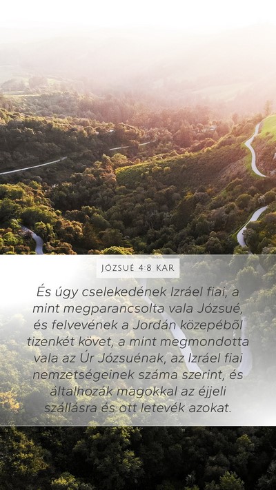 Józsué 4:8 KAR Mobile Phone Wallpaper - És úgy cselekedének Izráel fiai, a mint - Mobile Bible Verse Wallpaper