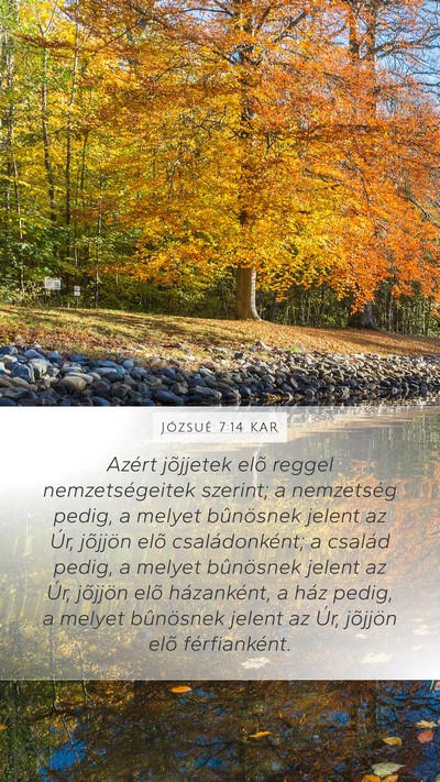 Józsué 7:14 KAR Mobile Phone Wallpaper - Azért jõjjetek elõ reggel nemzetségeitek - Mobile Bible Verse Wallpaper