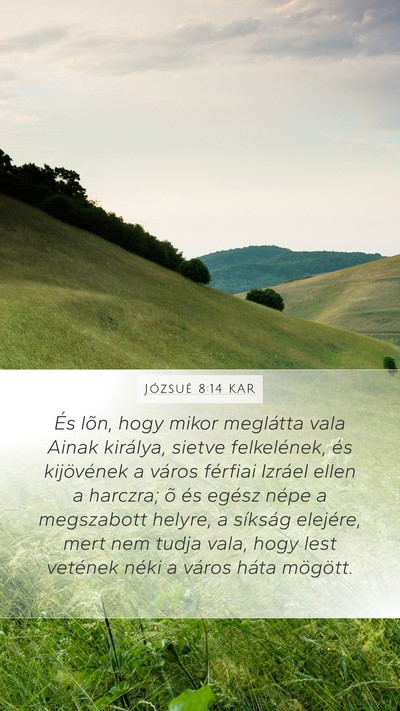Józsué 8:14 KAR Mobile Phone Wallpaper - És lõn, hogy mikor meglátta vala Ainak - Mobile Bible Verse Wallpaper