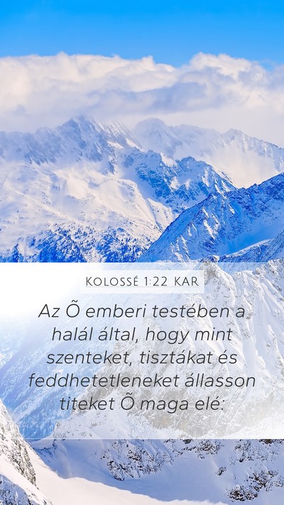 Kolossé 1:22 KAR Bible Verse Image