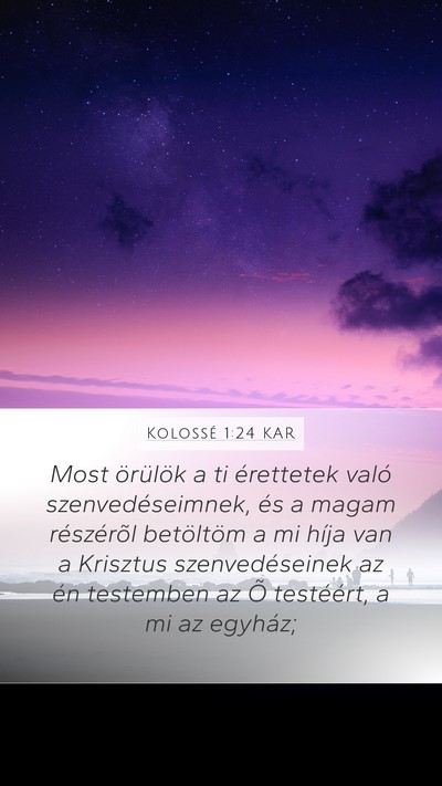 Kolossé 1:24 KAR Bible Verse Image