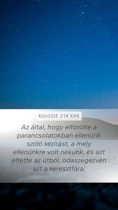 Kolossé 2:14 KAR Bible Verse Image