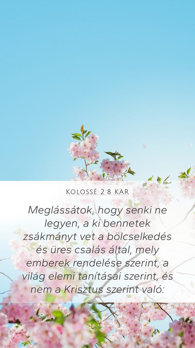 Kolossé 2:8 KAR Bible Verse Image