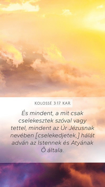 Kolossé 3:17 KAR Bible Verse Image
