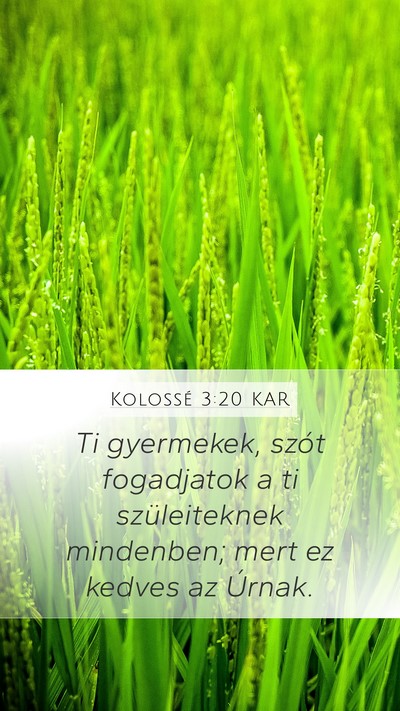 Kolossé 3:20 KAR Bible Verse Image