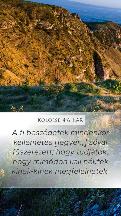 Kolossé 4:6 KAR Bible Verse Image