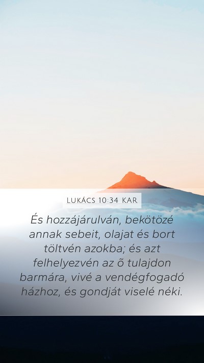 Lukács 10:34 KAR Bible Verse Image
