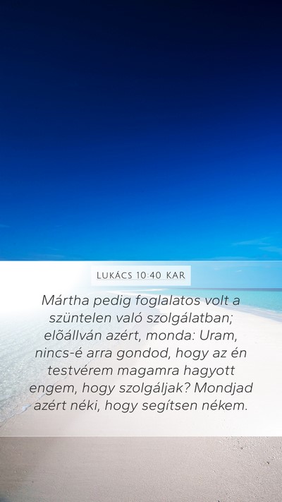 Lukács 10:40 KAR Bible Verse Image