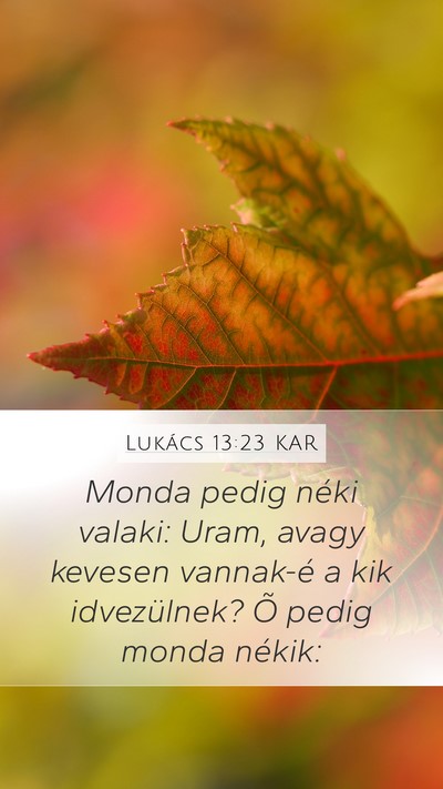 Lukács 13:23 KAR Bible Verse Image