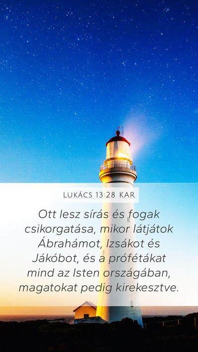 Lukács 13:28 KAR Bible Verse Image