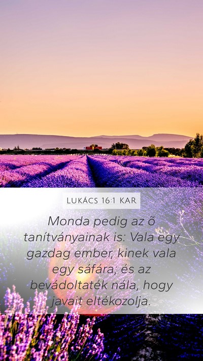 Lukács 16:1 KAR Bible Verse Image