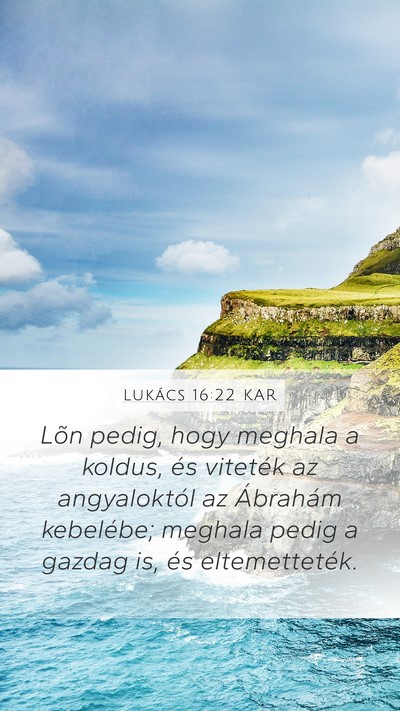 Lukács 16:22 KAR Bible Verse Image