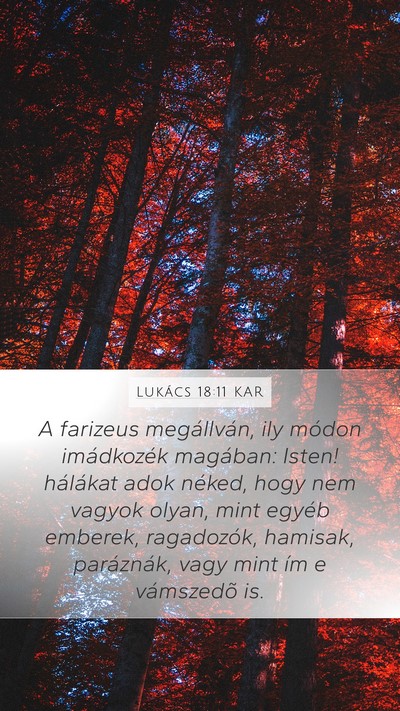Lukács 18:11 KAR Bible Verse Image