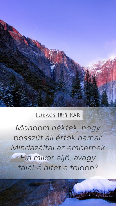 Lukács 18:8 KAR Bible Verse Image