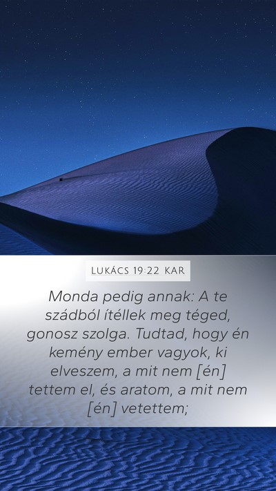 Lukács 19:22 KAR Bible Verse Image