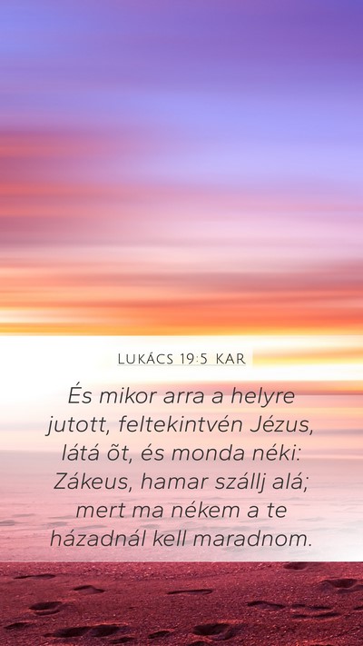 Lukács 19:5 KAR Bible Verse Image