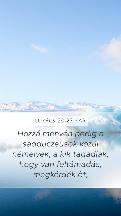 Lukács 20:27 KAR Bible Verse Image