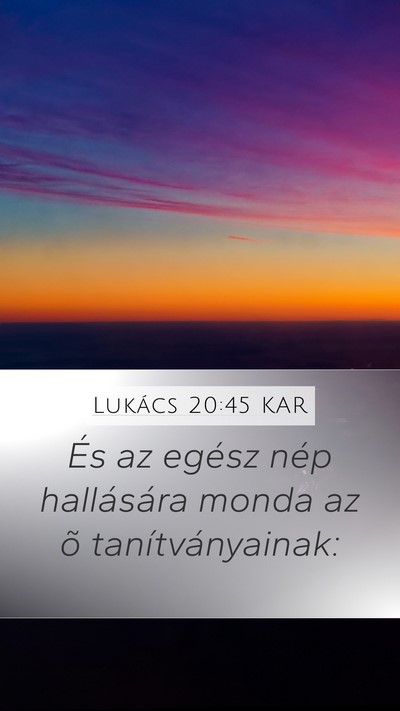 Lukács 20:45 KAR Bible Verse Image