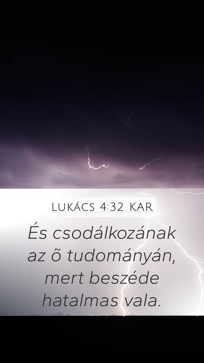 Lukács 4:32 KAR Bible Verse Image