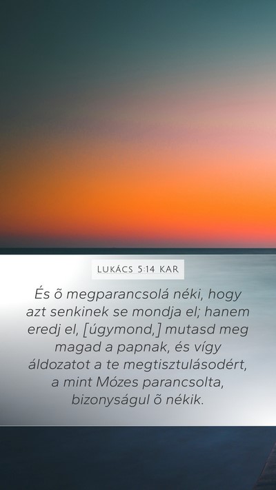 Lukács 5:14 KAR Bible Verse Image