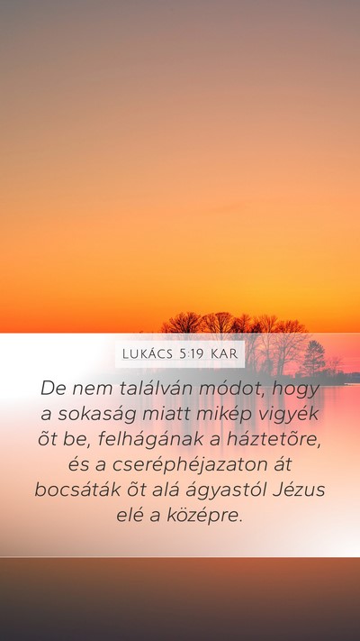 Lukács 5:19 KAR Bible Verse Image