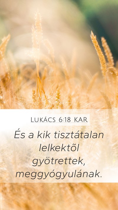 Lukács 6:18 KAR Mobile Phone Wallpaper - És a kik tisztátalan lelkektõl gyötrettek, - Mobile Bible Verse Wallpaper