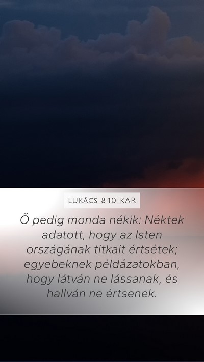 Lukács 8:10 KAR Bible Verse Image