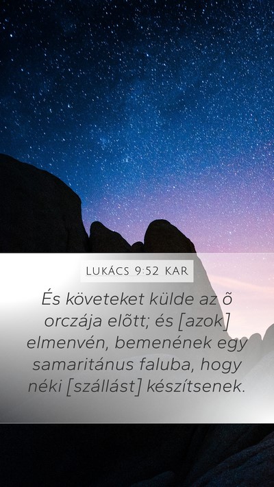 Lukács 9:52 KAR Bible Verse Image