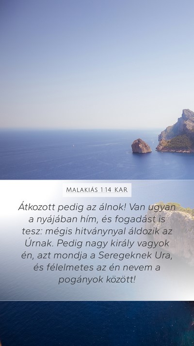 Malakiás 1:14 KAR Bible Verse Image