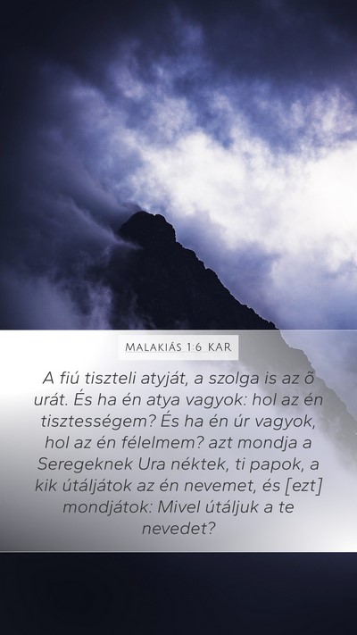 Malakiás 1:6 KAR Bible Verse Image