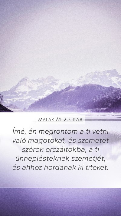 Malakiás 2:3 KAR Bible Verse Image
