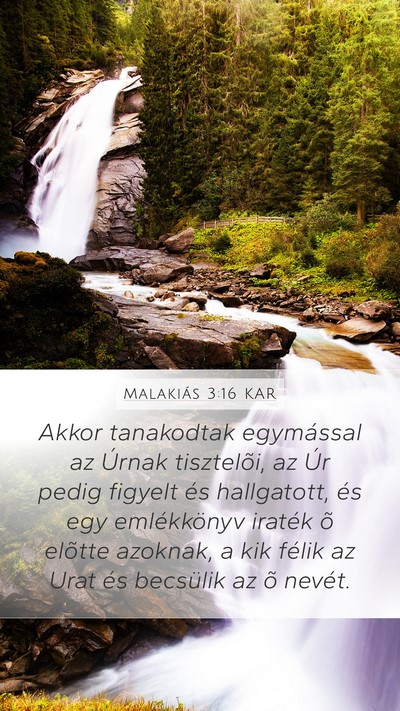Malakiás 3:16 KAR Bible Verse Image