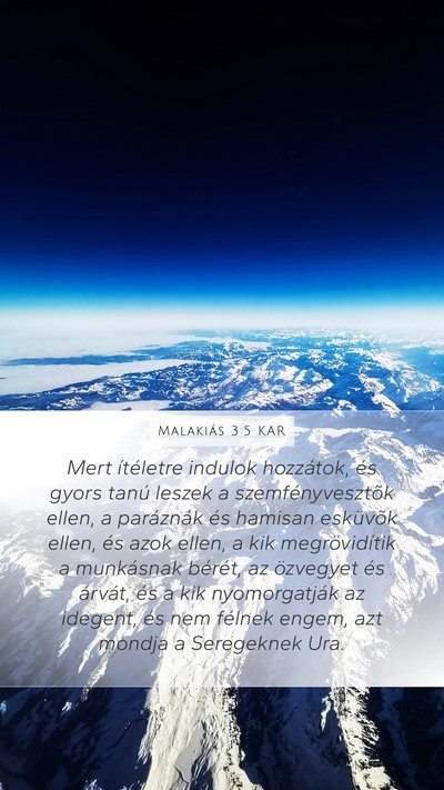 Malakiás 3:5 KAR Bible Verse Image