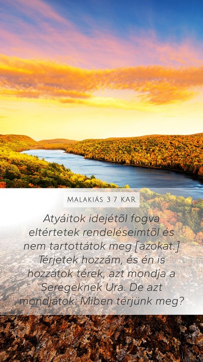 Malakiás 3:7 KAR Bible Verse Image